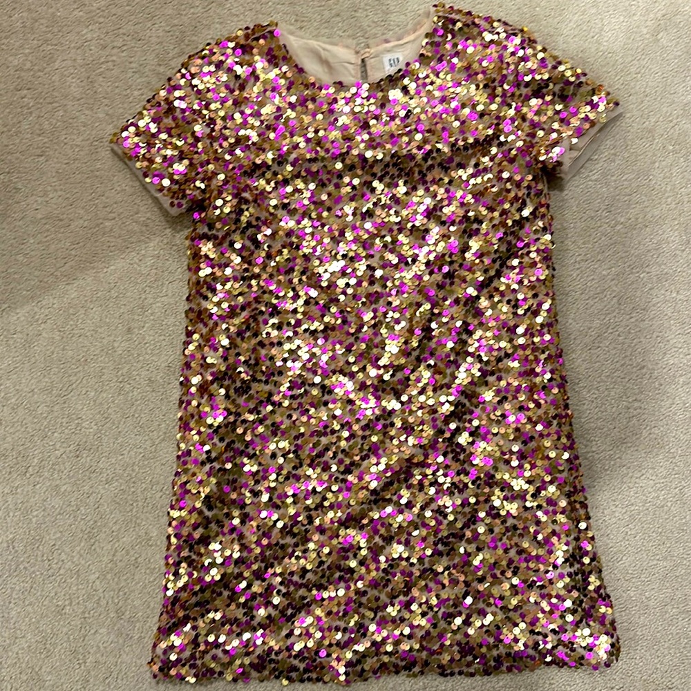 GAP kids pink sequin dress, size M